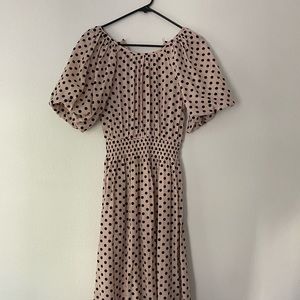Mid length small polka dot dress